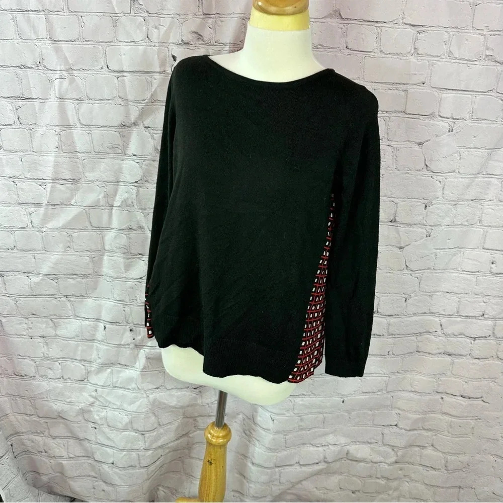 ann taylor loft petites sweater with pleated contrast back sz XS preppy office